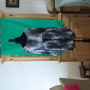 Heimesh black,white, and gray tye dye dress with long sleeves